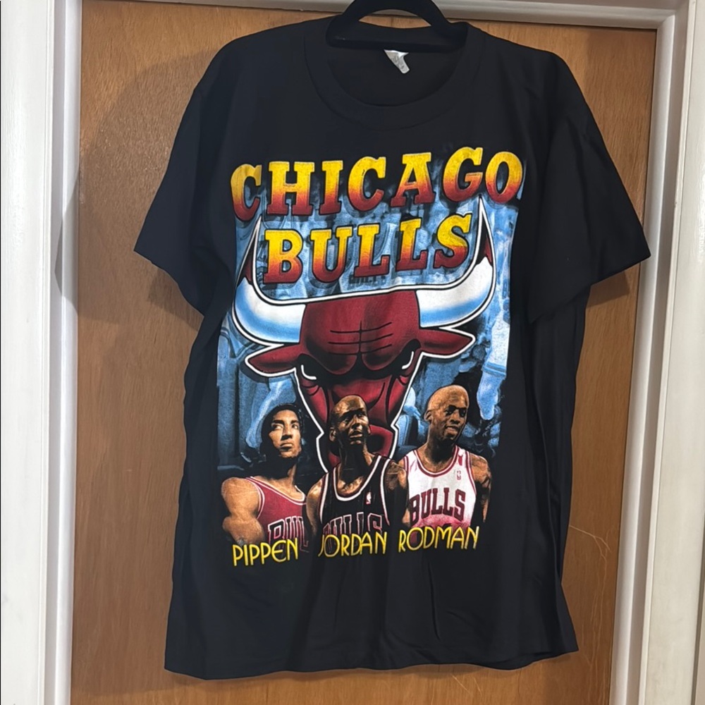 Vintage 1996 Chicago Bulls Black Graphic T-Shirt